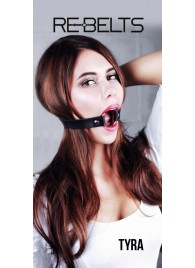 Чёрный кожаный чокер-кляп Tyra Black - Rebelts - купить с доставкой в Красноярске