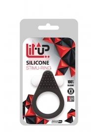 Чёрное эрекционное кольцо LIT-UP SILICONE STIMU RING 1 BLACK - Dream Toys - в Красноярске купить с доставкой