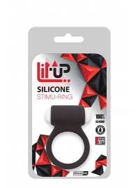 Чёрное эрекционное виброкольцо LIT-UP SILICONE STIMU RING 3 BLACK - Dream Toys - в Красноярске купить с доставкой