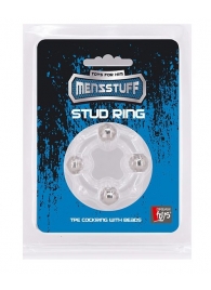 Эрекционное кольцо с 4 бусинами MENZSTUFF STUD RING CLEAR - Dream Toys - в Красноярске купить с доставкой