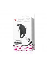 Чёрное эрекционное кольцо с вибрацией Rabbit Vibrator - Baile - в Красноярске купить с доставкой
