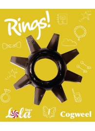 Чёрное эрекционное кольцо Rings Cogweel - Lola Games - в Красноярске купить с доставкой