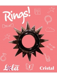 Чёрное эрекционное кольцо Rings Cristal - Lola Games - в Красноярске купить с доставкой