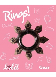 Чёрное эрекционное кольцо Rings Gear - Lola Games - в Красноярске купить с доставкой