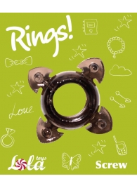 Чёрное эрекционное кольцо Rings Screw - Lola Games - в Красноярске купить с доставкой