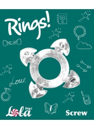 Прозрачное эрекционное кольцо Rings Screw - Lola Games - в Красноярске купить с доставкой