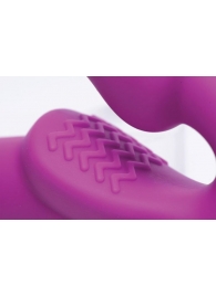 Ярко-розовый безремневой вибрострапон Evoke Vibrating Strapless Silicone Strap-on Dildo - XR Brands - купить с доставкой в Красноярске