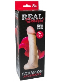 Реалистичная насадка с мошонкой REAL Standard - 18 см. - LOVETOY (А-Полимер) - купить с доставкой в Красноярске