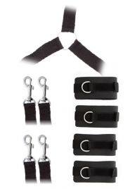 Комплект наручников и поножей LUXURIOUS BED RESTRAINT CUFF SET - Blush Novelties - купить с доставкой в Красноярске