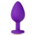 Фиолетовая анальная пробка Bling Plug Large с золотистым стразом - 9,5 см. - Blush Novelties - купить с доставкой в Красноярске