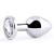 Серебристая анальная пробка с прозрачным стразом - 7,2 см. - Anal Jewelry Plug - купить с доставкой в Красноярске
