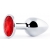 Серебристая анальная пробка с красным стразом - 7,2 см. - Anal Jewelry Plug - купить с доставкой в Красноярске