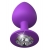 Фиолетовая анальная пробка со стразом Her Little Gem Large Plug - 9,5 см. - Pipedream - купить с доставкой в Красноярске