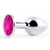 Серебристая анальная пробка с малиновым кристаллом - 7,2 см. - Anal Jewelry Plug - купить с доставкой в Красноярске