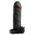 Чёрная вибронасадка с кольцом Vibrating Real Feel 2 Extension - 16 см. - Pipedream - в Красноярске купить с доставкой