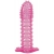 Гелевая розовая насадка с шипами - 12 см. - Toyfa Basic - в Красноярске купить с доставкой