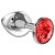 Большая серебристая анальная пробка Diamond Red Sparkle Large с красным кристаллом - 8 см. - Lola Games - купить с доставкой в Красноярске