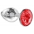 Малая серебристая анальная пробка Diamond Red Sparkle Small с красным кристаллом - 7 см. - Lola Games - купить с доставкой в Красноярске