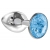 Малая серебристая анальная пробка Diamond Light blue Sparkle Small с голубым кристаллом - 7 см. - Lola Games - купить с доставкой в Красноярске
