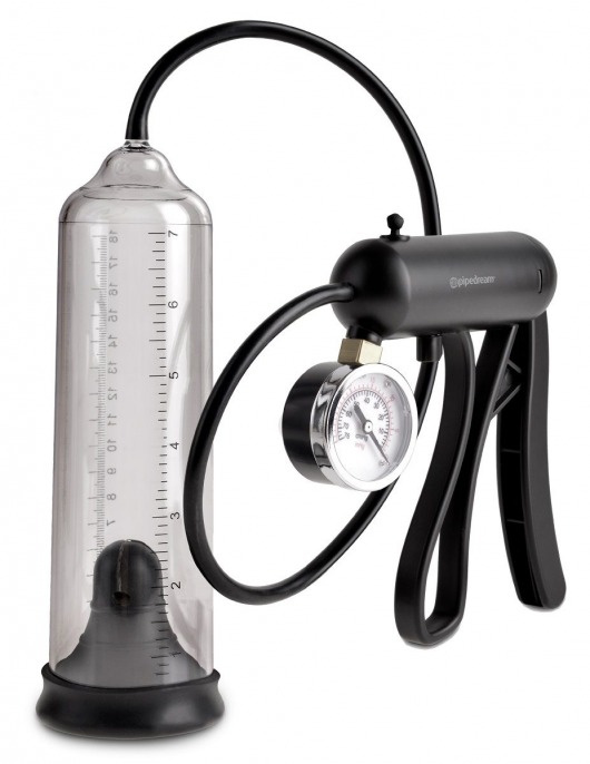 Вакуумная мужская помпа с датчиком давления Pro-Gauge Power Pump - Pipedream - в Красноярске купить с доставкой