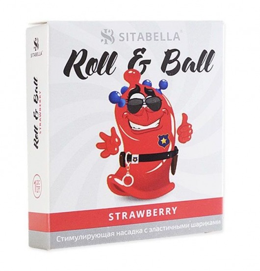 Стимулирующий презерватив-насадка Roll   Ball Strawberry - Sitabella - купить с доставкой в Красноярске