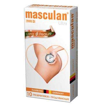 Розовые презервативы Masculan Ultra Long Pleasure с колечками, пупырышками и продлевающим эффектом - 10 шт. - Masculan - купить с доставкой в Красноярске