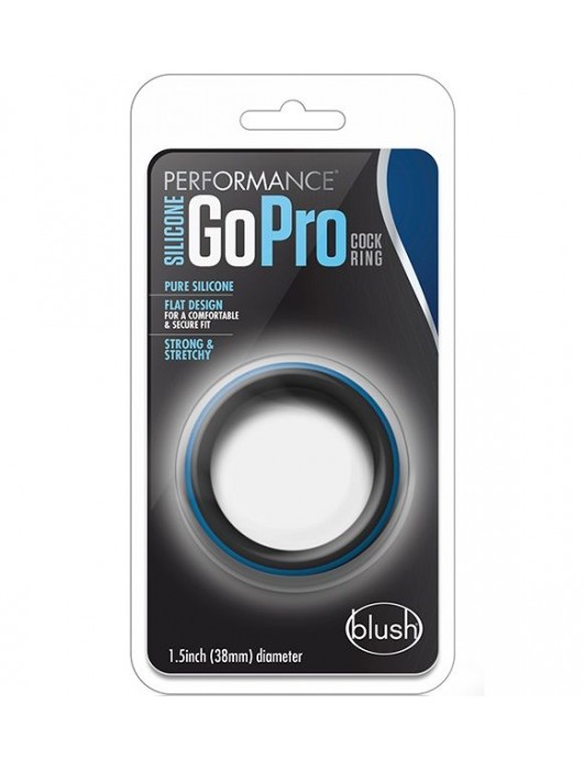 Черно-синее эрекционное кольцо Silicone Go Pro Cock Ring - Blush Novelties - в Красноярске купить с доставкой