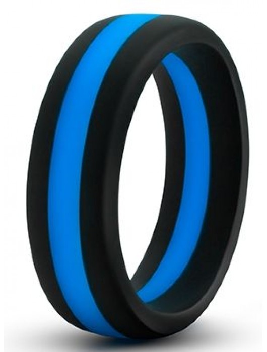 Черно-синее эрекционное кольцо Silicone Go Pro Cock Ring - Blush Novelties - в Красноярске купить с доставкой