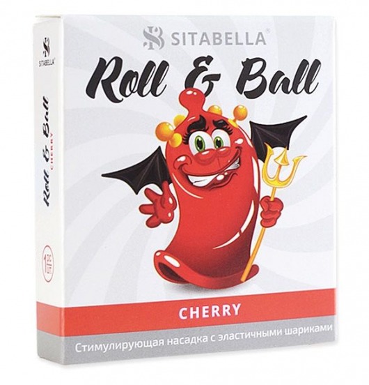 Стимулирующий презерватив-насадка Roll   Ball Cherry - Sitabella - купить с доставкой в Красноярске