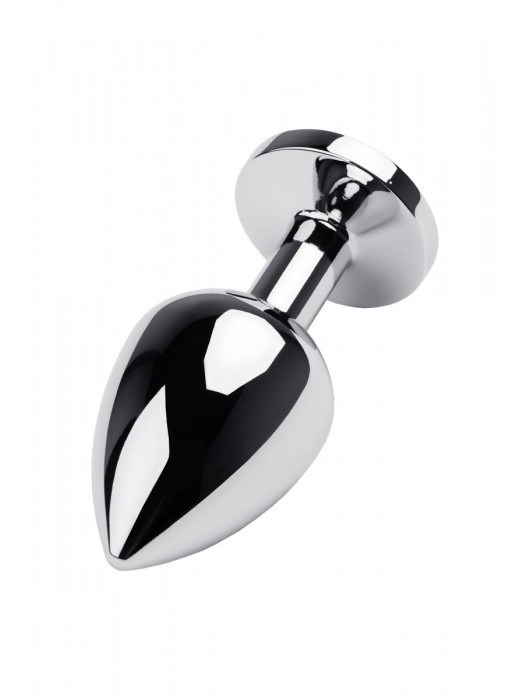 Серебристая коническая анальная пробка с красным кристаллом - 8 см. - ToyFa - купить с доставкой в Красноярске