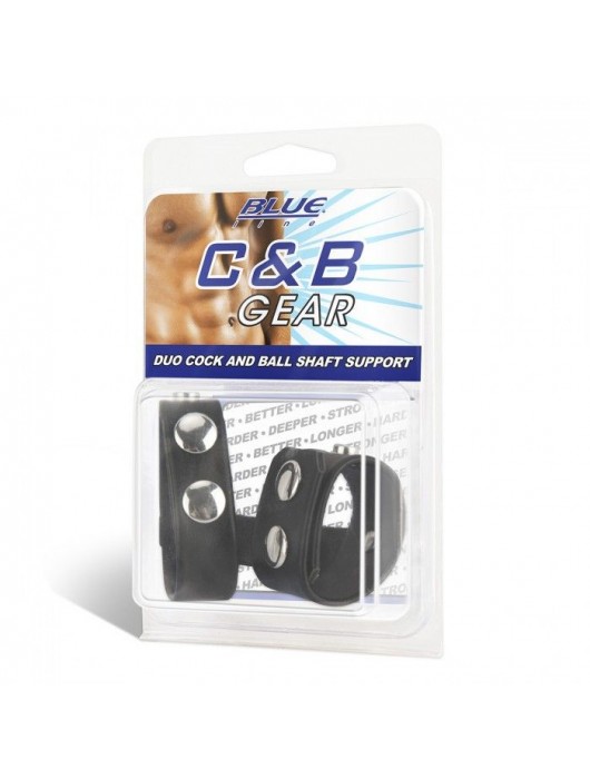 Двойной поддерживаюший ремень для пениса с заклепками - BlueLine - купить с доставкой в Красноярске