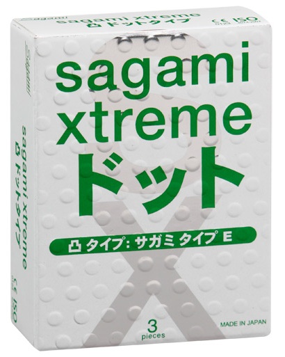 Презервативы Sagami Xtreme SUPER DOTS с точками - 3 шт. - Sagami - купить с доставкой в Красноярске