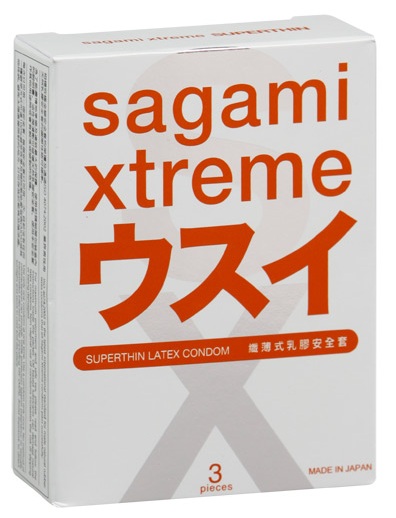 Ультратонкие презервативы Sagami Xtreme SUPERTHIN - 3 шт. - Sagami - купить с доставкой в Красноярске