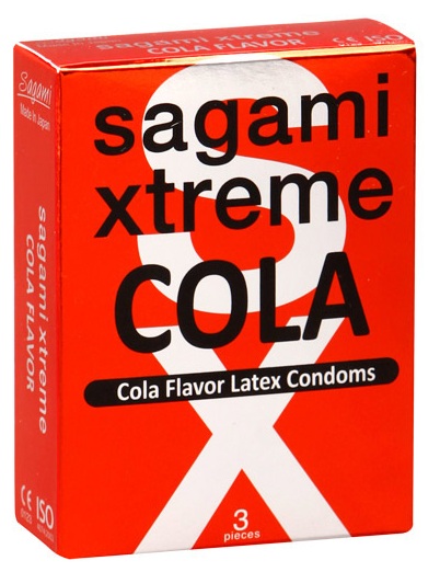 Ароматизированные презервативы Sagami Xtreme COLA - 3 шт. - Sagami - купить с доставкой в Красноярске