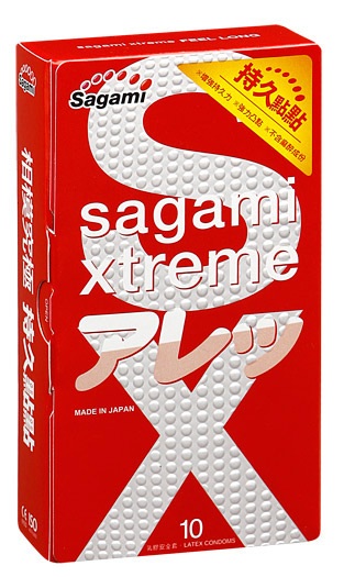 Утолщенные презервативы Sagami Xtreme Feel Long с точками - 10 шт. - Sagami - купить с доставкой в Красноярске