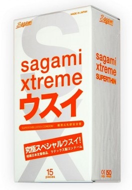 Ультратонкие презервативы Sagami Xtreme SUPERTHIN - 15 шт. - Sagami - купить с доставкой в Красноярске