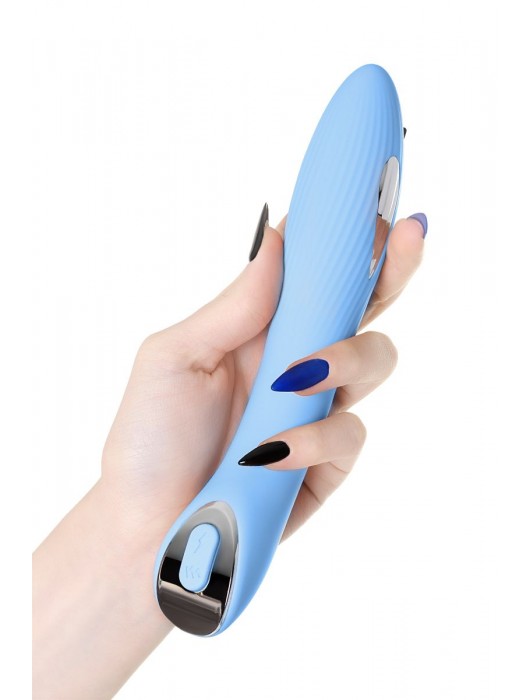 Голубой силиконовый вибратор с электростимуляцией TESLA G-POINT - 21 см. - ToyFa - купить с доставкой в Красноярске