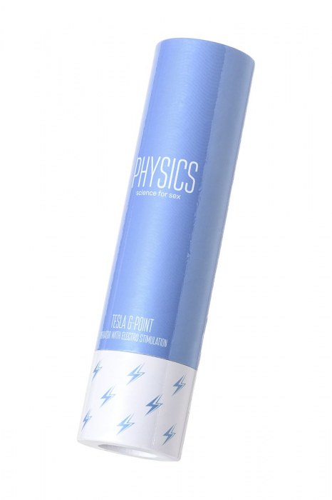 Голубой силиконовый вибратор с электростимуляцией TESLA G-POINT - 21 см. - ToyFa - купить с доставкой в Красноярске