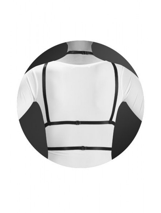 Черная упряжь на грудь Laura - Bijoux Pour Toi - купить с доставкой в Красноярске