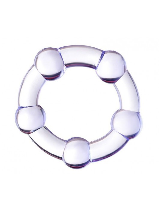 Фиолетовое эрекционное кольцо на пенис с бусинами - Штучки-дрючки - в Красноярске купить с доставкой