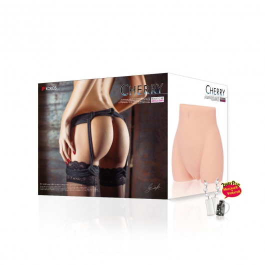 Мастурбатор-полуторс Cherry с вибрацией и двумя любовными тоннелями - KOKOS - в Красноярске купить с доставкой