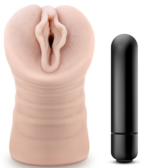 Телесный мастурбатор-вагина с вибропулей Ashley - Blush Novelties - в Красноярске купить с доставкой