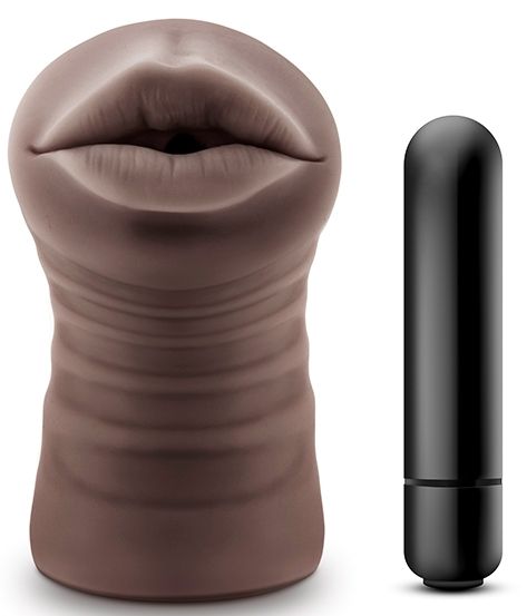 Коричневый мастурбатор-ротик Heather - Blush Novelties - в Красноярске купить с доставкой