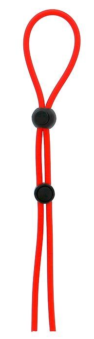 Красное лассо на пенис с двумя бусинами STRETCHY LASSO CAGE - Dream Toys - в Красноярске купить с доставкой