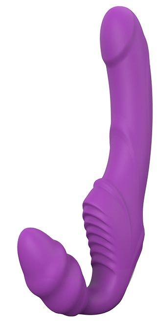 Фиолетовый безремневой вибрострапон DOUBLE DIPPER - Dream Toys - купить с доставкой в Красноярске