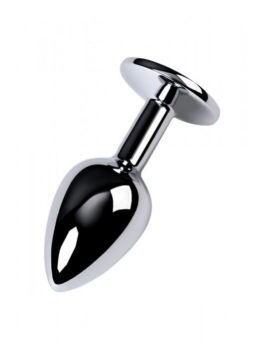 Серебристая конусовидная анальная пробка с фиолетовым кристаллом - 7 см. - ToyFa - купить с доставкой в Красноярске