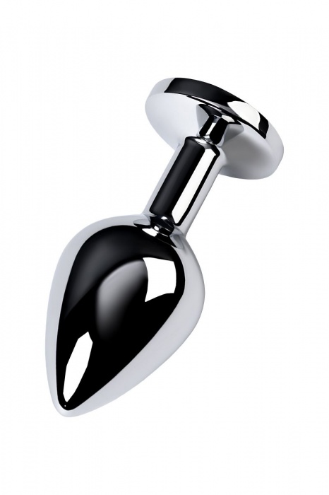 Серебристая конусовидная анальная пробка с голубым кристаллом - 8 см. - ToyFa - купить с доставкой в Красноярске