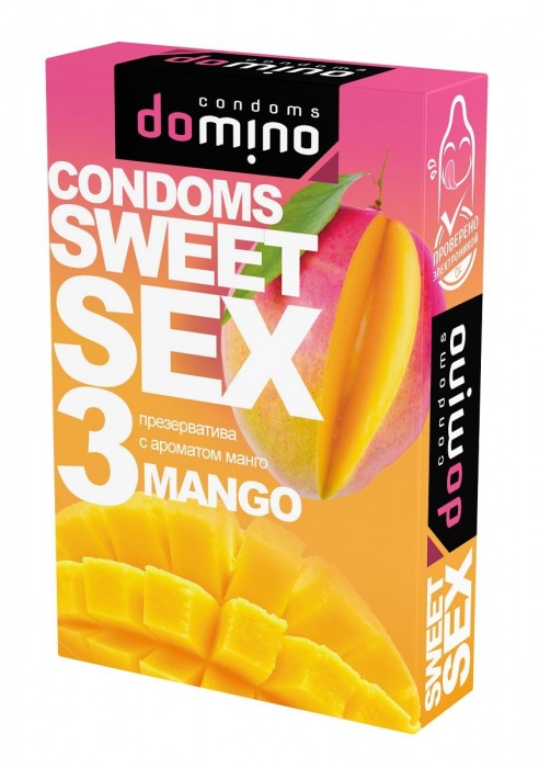 Презервативы для орального секса DOMINO Sweet Sex с ароматом манго - 3 шт. - Domino - купить с доставкой в Красноярске