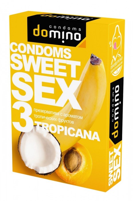 Презервативы для орального секса DOMINO Sweet Sex с ароматом тропических фруктов - 3 шт. - Domino - купить с доставкой в Красноярске