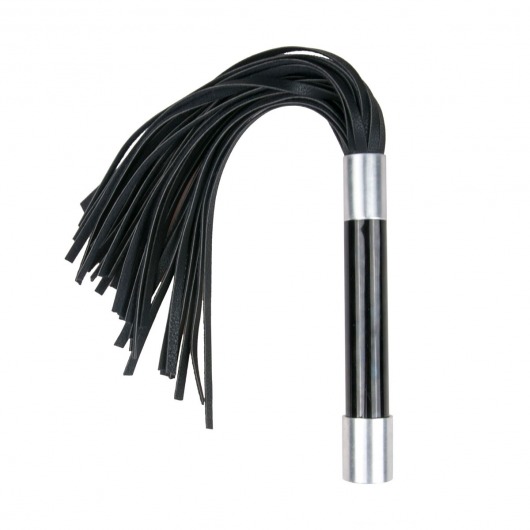 Черная плеть Easytoys Flogger With Metal Grip - 38 см. - Easy toys - купить с доставкой в Красноярске